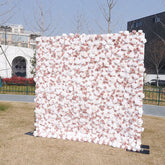 Aperturee - Aperturee White Dusty Rose Artificial Wedding Flower Wall